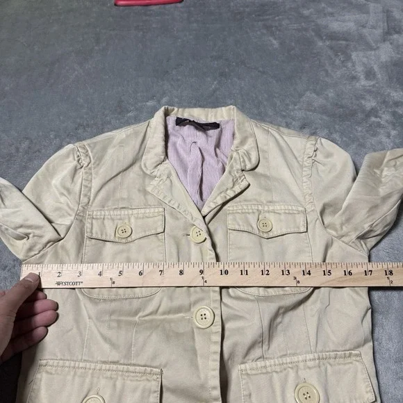 Vintage Y2K MARC JACOBS Sz S Beige Military Utility Jacket Pockets City Boho